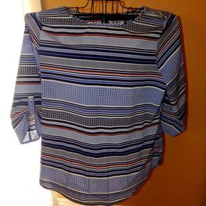 Ladies Croft & Barrow Blouse - Top - Shirt  Size XL  Multi-color Blue